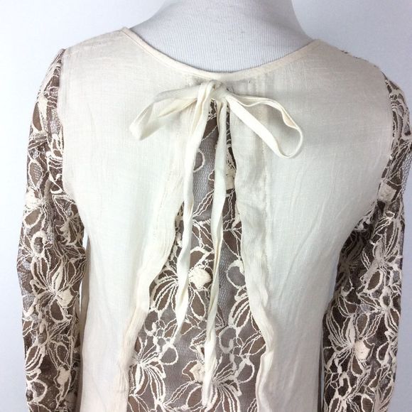 Anthropologie a’reve Lace Gauze Boho Blouse Size S - Picture 7 of 8